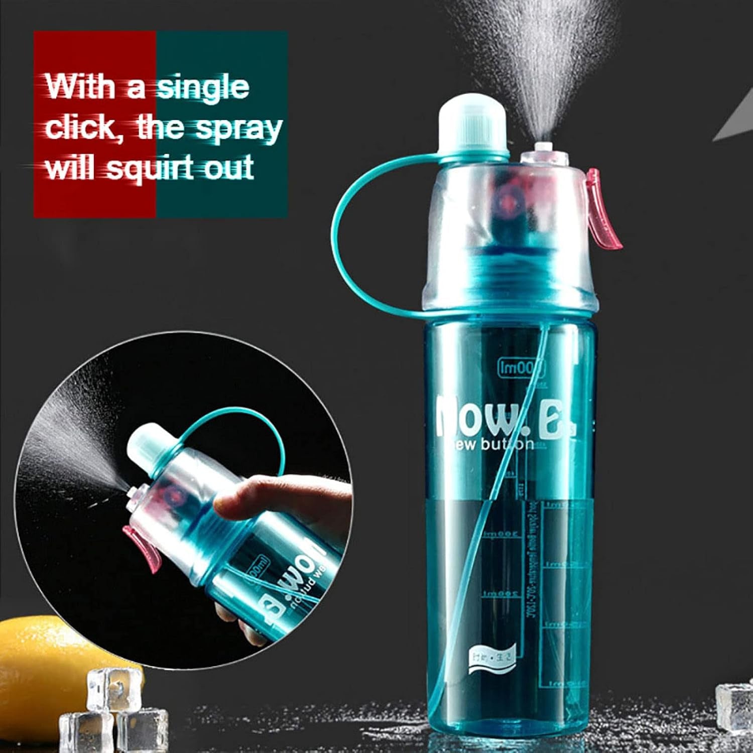 Plastic 2 In 1 Mist Spray Water Bottle (Multicolor  400 Ml  1 Pc) Plastic 2 In 1 Mist Spray Water Bottle (Multicolor  400 Ml  1 Pc)